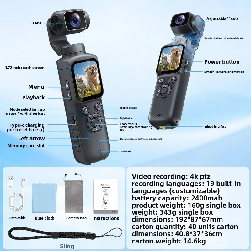 Cámara Digital de Bolsillo con - Travel Vlog Accessories reseña y precio